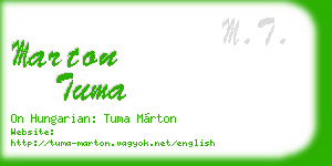marton tuma business card