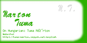 marton tuma business card